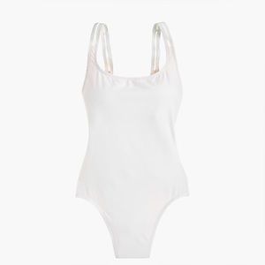 J.Crew 1989 classic scoopback white swim suit